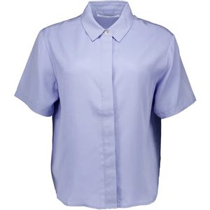 Samsøe Samsøe, Blouses & Shirts, Dames, Blauw, L, Blauwe Korte Mouw Blouses
