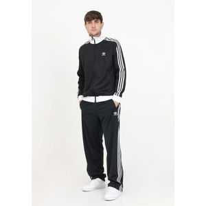 Adidas Originals, Broeken, Heren, Zwart, XL, Zwarte Originals Broek met Geborduurd Logo en Strepen