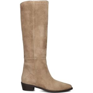 Lina Locchi, Schoenen, Dames, Beige, 40 EU, Leer, Beige Leren Hoge Laarzen voor Dames