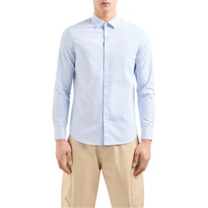Armani Exchange, Overhemden, Heren, Blauw, XL, Sportief Langemouwshirt