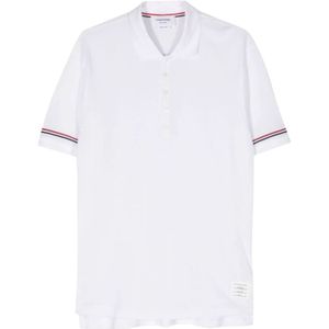 Thom Browne, Tops, Heren, Wit, M, Katoen, Polo Shirts