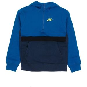 Nike, Sports Club Hoodie met rits Blauw, Heren, Maat:S