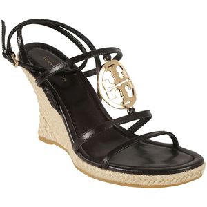 Tory Burch, Schoenen, Dames, Zwart, 36 EU, Capri Miller Espadrille Sleehak Sandalen