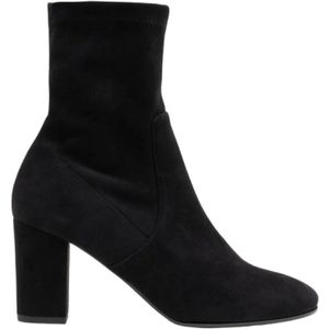 Parallele, Schoenen, Dames, Zwart, 39 1/2 EU, Suède, Stretch Suède Bootie Zwart