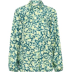 InWear, Blouses & Shirts, Dames, Veelkleurig, XS, Groene Bloemen Shirt Blouse