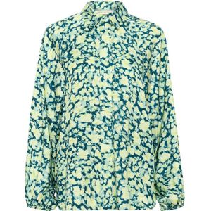 InWear, Groene Bloemen Shirt Blouse Veelkleurig, Dames, Maat:XS