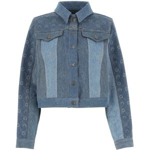 Marine Serre, Stijlvolle Denim Jas voor Vrouwen Blauw, Dames, Maat:M