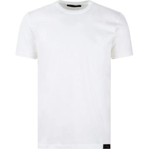 Low Brand, Tops, Heren, Wit, 2Xl, Katoen, Slim Fit Katoenen T-Shirt Ss 24