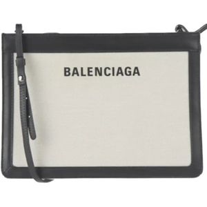 Balenciaga Vintage, Pre-owned, Dames, Wit, ONE Size, Leer, Pre-owned Canvas clutches