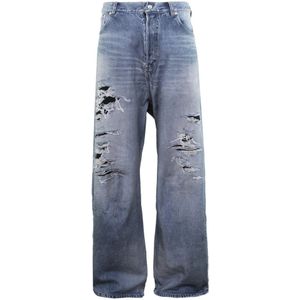 Balenciaga, Jeans, Heren, Blauw, S, Denim, Heren Trompe L'Oeil Jeans Blauw