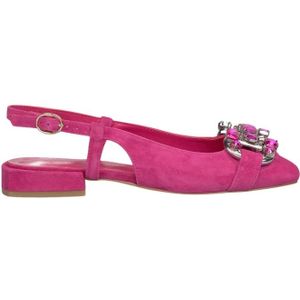 Alma EN Pena, Schoenen, Dames, Roze, 38 EU, Leer, Gesp Rhinestone Platte Schoen