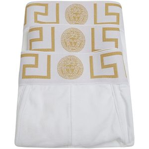 Versace, Ondergoed, Heren, Wit, M, Katoen, Wit ondergoedset met gouden logo