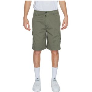 Calvin Klein Jeans, Korte broeken, Heren, Groen, S, Katoen, Heren Bermuda Shorts Lente/Zomer Collectie