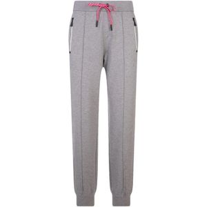 Moncler, Broeken, Dames, Grijs, L, Katoen, Grijze Joggers met Fuchsia Taille