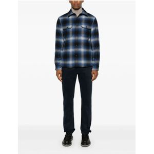 Woolrich, Jassen, Heren, Blauw, S, Wol, Geruite Licht Jack Blauw Mannen