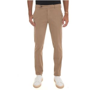 Berwich, Broeken, Heren, Beige, 2Xl, Katoen, Slim Fit Chino met Tailoring Split