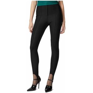 Pinko, Broeken, Dames, Zwart, XS, Zwarte Slim-Fit Broek met Retro-Geïnspireerde Zoom