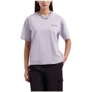 Olaf Hussein, Tops, Dames, Paars, L, Golf T-shirt voor Vrouwen