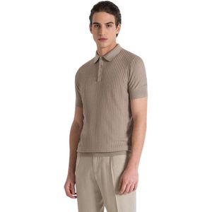 Antony Morato, Tops, Heren, Beige, 2Xl, Polyester, Polo- AM Slim FIT IN Super Soft Viscose Blend Yarn