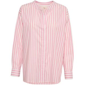 Part Two, Blouses & Shirts, Dames, Veelkleurig, 2Xl, Katoen, Morning Glory Stripe Overhemdblouse