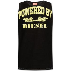 Diesel, Tops, Heren, Zwart, XL, Katoen, Mouwloos T-Hoppy-N1 T-shirt