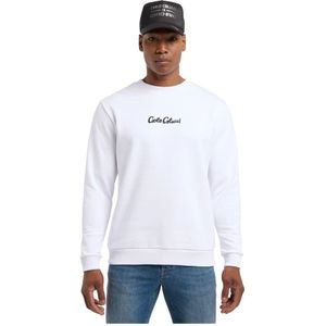 Carlo Colucci, Sweatshirts & Hoodies, Heren, Wit, M, Black Friday Dioda Sweatshirt