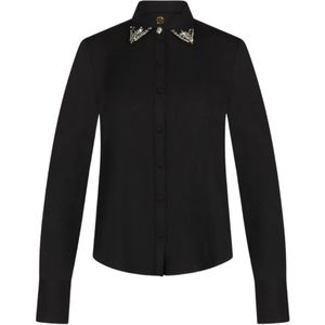 Radical, Blouses & Shirts, Dames, Zwart, S, Leer, Tijdloze elegantie met de zwarte blouse violet