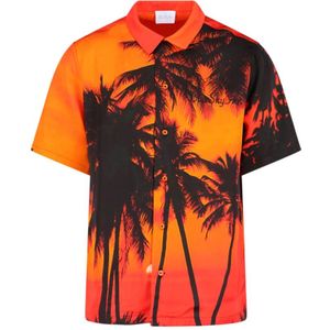 Blue Sky Inn, Overhemden, Heren, Oranje, S, Vibrant Orange Short Sleeve Shirt