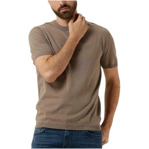 Pure Path, Tops, Heren, Beige, S, Heren Polo & T-shirt Gebreid Kortemouw