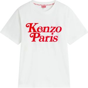 Kenzo, Verdy Oversize Tee Wit Katoen Wit, Heren, Maat:M