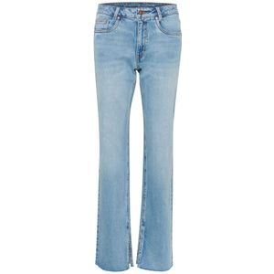 My Essential Wardrobe, Jeans, Dames, Blauw, W30 L34, Denim, Hoge Rechte Split Jeans Lichtblauw