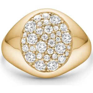 Julie Sandlau, Luxe Pinky Ring met Top Wesselton Diamanten Geel, Dames, Maat:46 MM