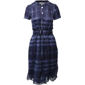 Burberry Vintage, Pre-owned Silk dresses Blauw, Dames, Maat:S