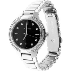 Bulova, 96R207 Black Diamonds Dial Horloge Grijs, Dames, Maat:ONE Size