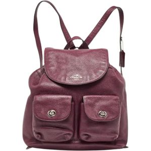 Coach Pre-owned, Pre-owned, Dames, Rood, ONE Size, Pre-owned Leather backpacks
