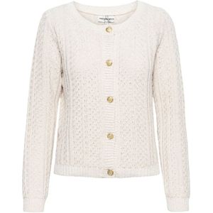 &Co Woman, Truien, Dames, Beige, XS, Polyester, Fancy Gebreide Roomtrui