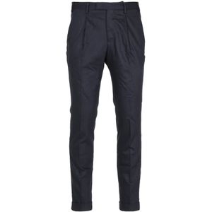 PT Torino, Blauwe Wollen Broek met Casual Elegantie Blauw, Heren, Maat:M