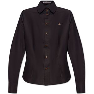 Vivienne Westwood, Blouses & Shirts, Dames, Zwart, S, Katoen, Shirt met logo