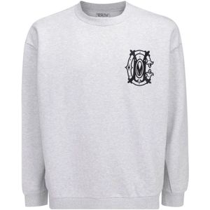 Marcelo Burlon, Sweatshirts & Hoodies, Heren, Grijs, S, Katoen, Grijze Logo Sweatshirt voor Heren
