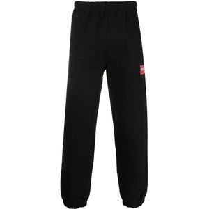 Kenzo, Zwarte Logo-Patch Track Pants Zwart, Heren, Maat:M