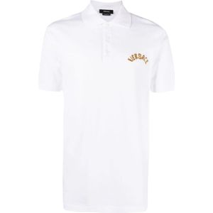 Versace, Tops, Heren, Wit, S, Katoen, Seashell Baroque Polo Shirt