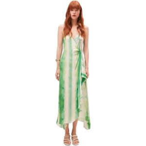 Suncoo, Asymmetrische Midi Wikkeljurk Tie Dye Veelkleurig, Dames, Maat:XS