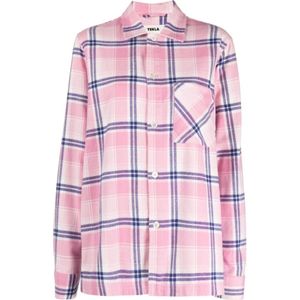 Tekla, Blouses & Shirts, Dames, Roze, S, Geruite Roze Pyjama