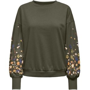 Only, Sweatshirts & Hoodies, Dames, Groen, L, Bloemen Sweater Groen