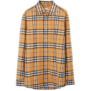 Burberry, Overhemden, Heren, Oranje, L, Katoen, Vintage-Check Oranje Overhemd