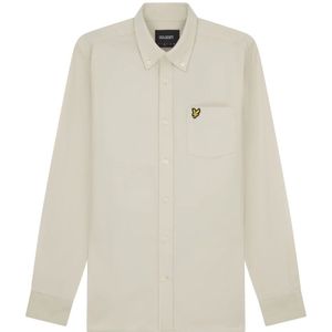 Lyle & Scott, Overhemden, Heren, Beige, S, Effen Flanellen Overhemd