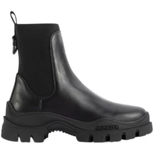 Moncler, Schoenen, Dames, Zwart, 36 EU, Leer, Zwarte Chelsea Larue Enkellaarzen