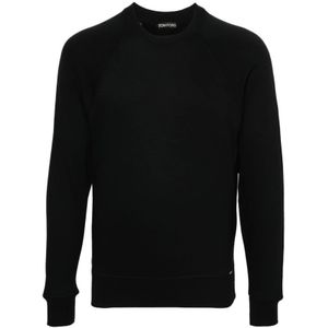 Tom Ford, Sweatshirts & Hoodies, Heren, Zwart, 2Xl, Zwarte Sweater Zachte Jersey Gebreid