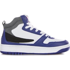 Fila, Schoenen, Heren, Blauw, 44 EU, Witte Mid Sneaker met Geborduurd Logo