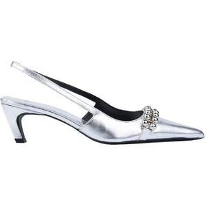 Dante 6, Metallic Slingback Pumps met pareldetail Grijs, Dames, Maat:38 EU